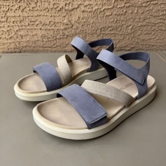 ECCO Flowt 2 Sandal Womens Size EU 38 (US 7-7.5) Blue Leather Strappy Outdoor - Picture 1 of 13